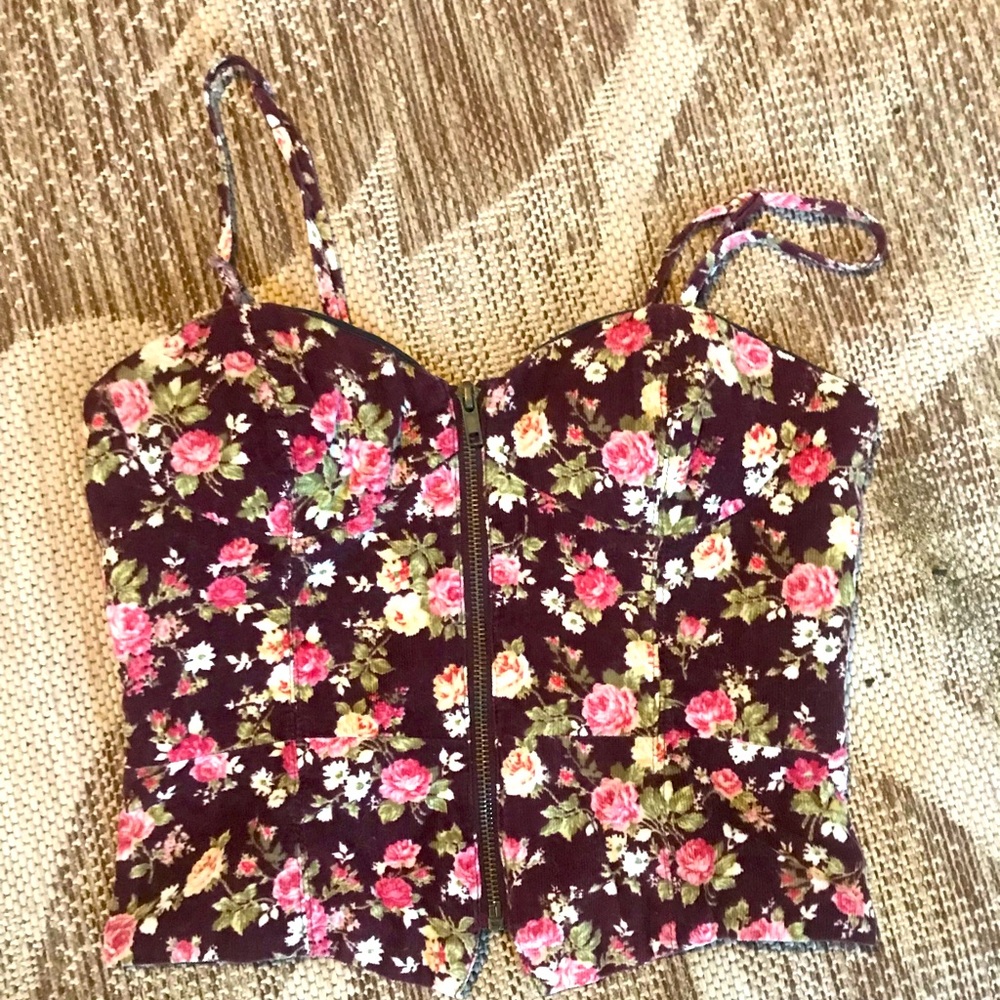 Twentyone flower zip up shirt